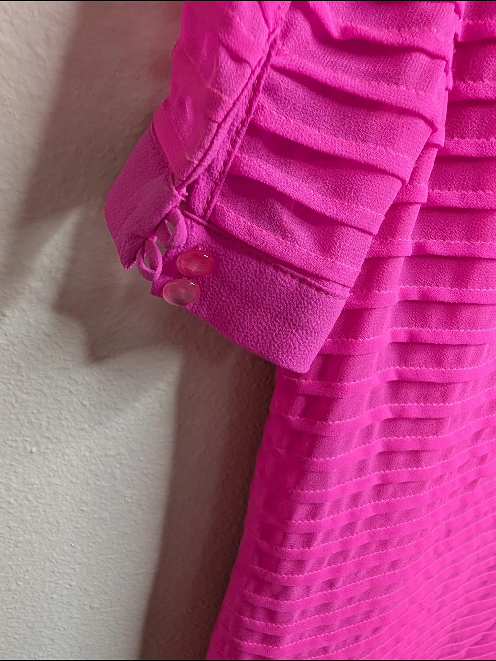 Prada 100% Silk Pleated Mini Dress Hot Pink Size 6‎